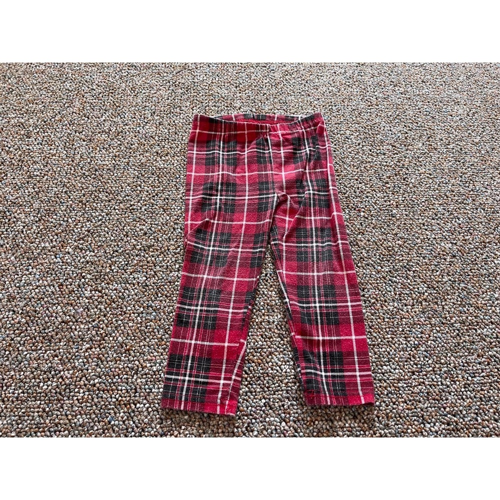 Healthtex Girls Red Plaid Leggings 24M